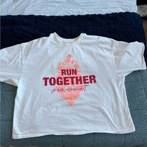 FP Movement by Free People White and Pink Short Sleeve Tee